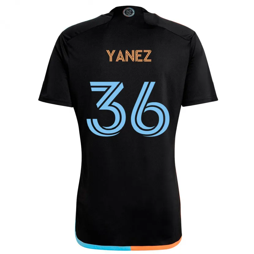 Danxen Kid Zidane Yañez #36 Black Orange Blue Away Jersey 2024/25 T-Shirt