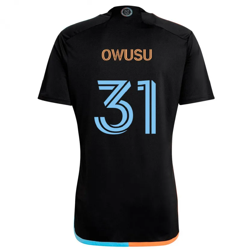 Danxen Kid Samuel Owusu #31 Black Orange Blue Away Jersey 2024/25 T-Shirt