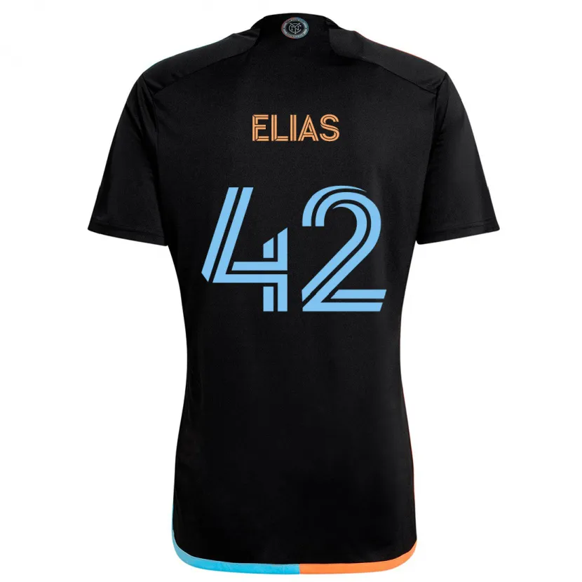 Danxen Kid Piero Elias #42 Black Orange Blue Away Jersey 2024/25 T-Shirt