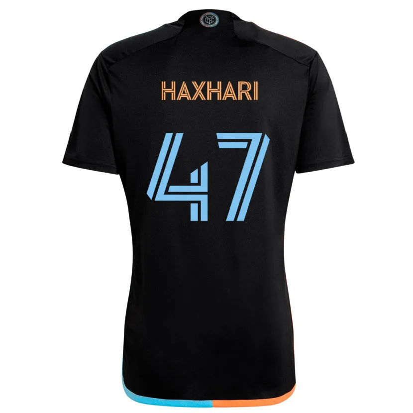 Danxen Kid Klevis Haxhari #47 Black Orange Blue Away Jersey 2024/25 T-Shirt