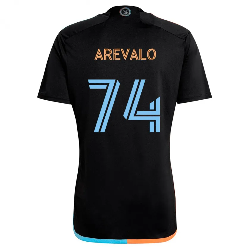 Danxen Kid Ronny Arévalo #74 Black Orange Blue Away Jersey 2024/25 T-Shirt