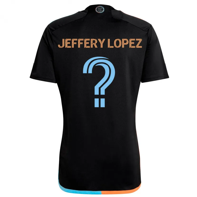 Danxen Kid Jeffery López #0 Black Orange Blue Away Jersey 2024/25 T-Shirt