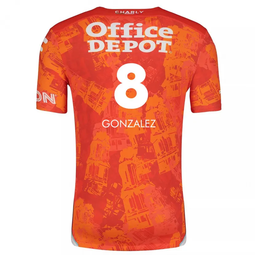 Danxen Kid Bryan González #8 Orange White Away Jersey 2024/25 T-Shirt