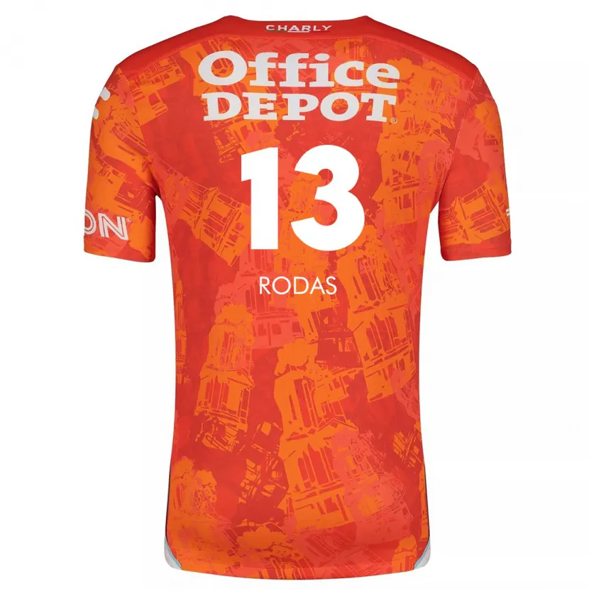 Danxen Kid Carlos Rodas #13 Orange White Away Jersey 2024/25 T-Shirt