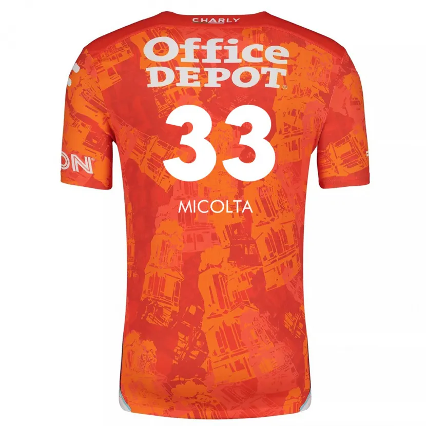 Danxen Kid Andrés Micolta #33 Orange White Away Jersey 2024/25 T-Shirt