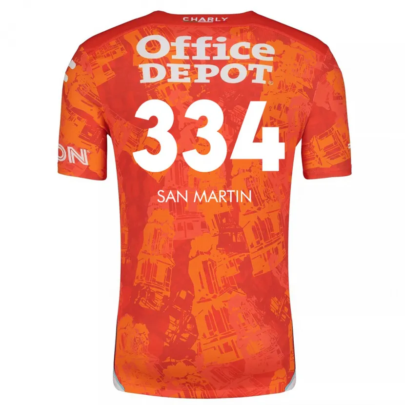 Danxen Kid Uziel San Martín #334 Orange White Away Jersey 2024/25 T-Shirt