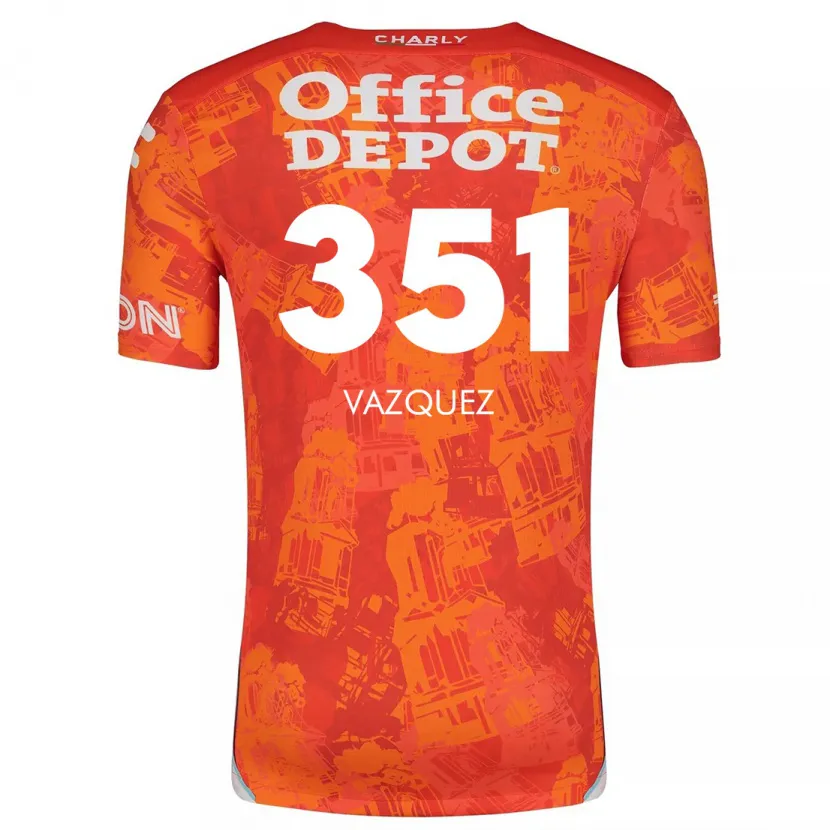 Danxen Kid Maximo Vázquez #351 Orange White Away Jersey 2024/25 T-Shirt