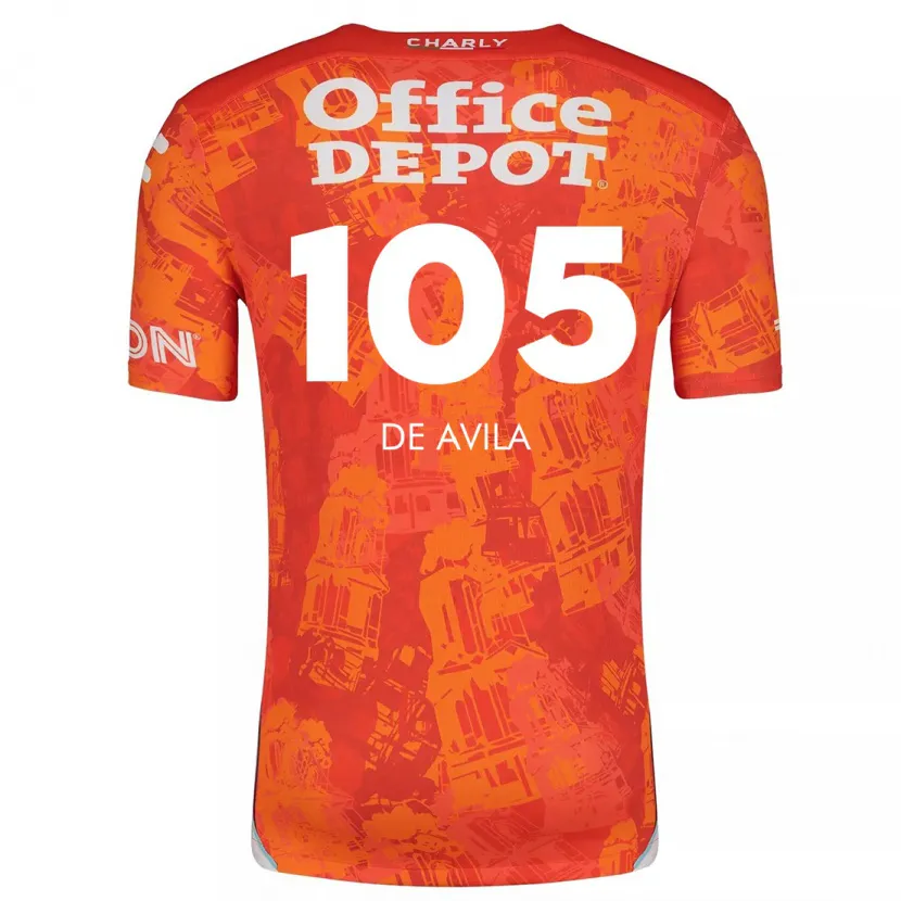 Danxen Kid José De Ávila #105 Orange White Away Jersey 2024/25 T-Shirt