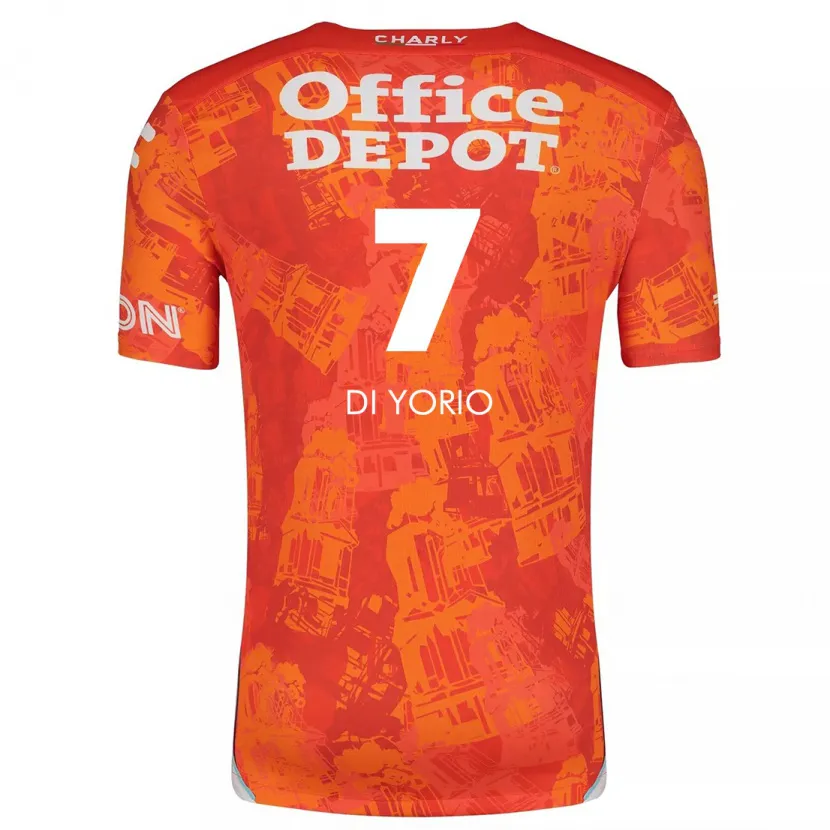 Danxen Kid Lucas Di Yorio #7 Orange White Away Jersey 2024/25 T-Shirt