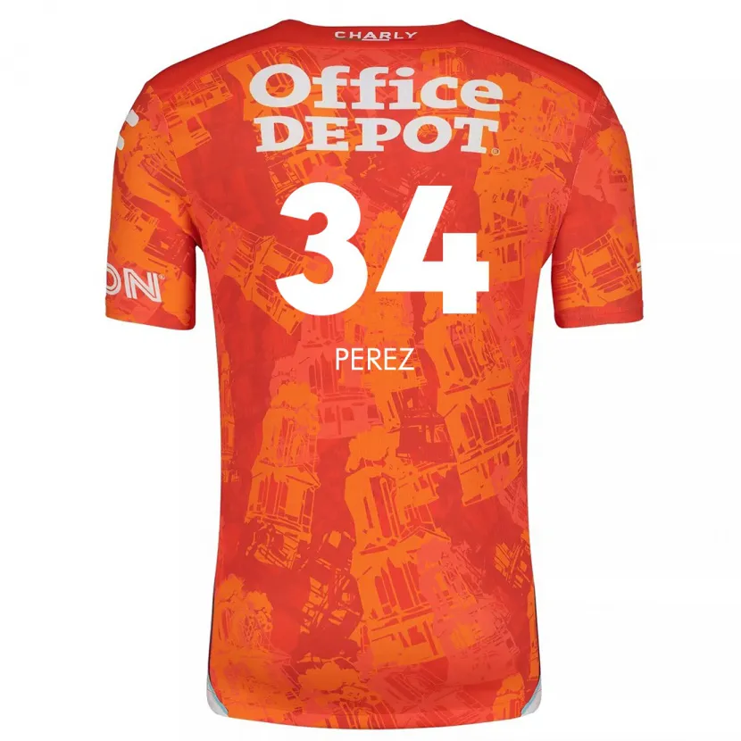 Danxen Kid Julio Pérez #34 Orange White Away Jersey 2024/25 T-Shirt