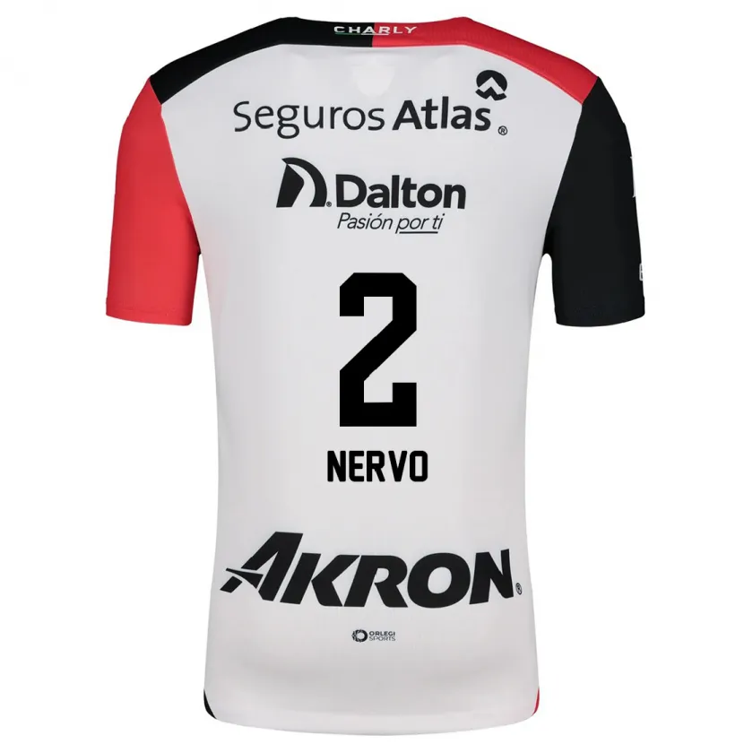 Danxen Kid Hugo Nervo #2 White Red Black Away Jersey 2024/25 T-Shirt