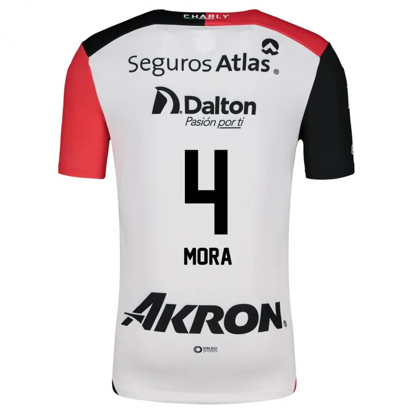 Danxen Kid Adrián Mora #4 White Red Black Away Jersey 2024/25 T-Shirt