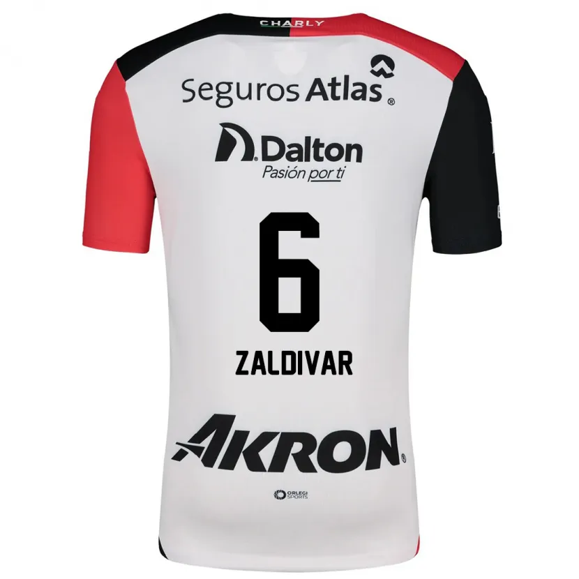 Danxen Kid Édgar Zaldívar #6 White Red Black Away Jersey 2024/25 T-Shirt