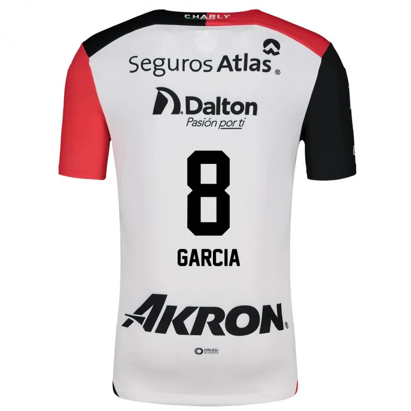 Danxen Kid Mateo García #8 White Red Black Away Jersey 2024/25 T-Shirt