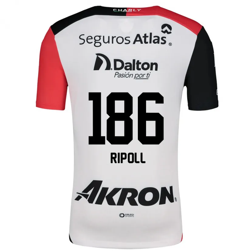 Danxen Kid Alonso Ripoll #186 White Red Black Away Jersey 2024/25 T-Shirt