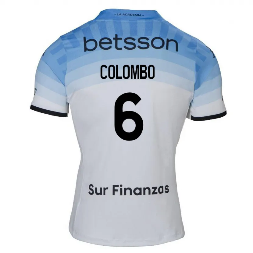 Danxen Kid Nazareno Colombo #6 White Blue Black Away Jersey 2024/25 T-Shirt