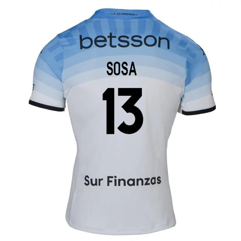 Danxen Kid Santiago Sosa #13 White Blue Black Away Jersey 2024/25 T-Shirt