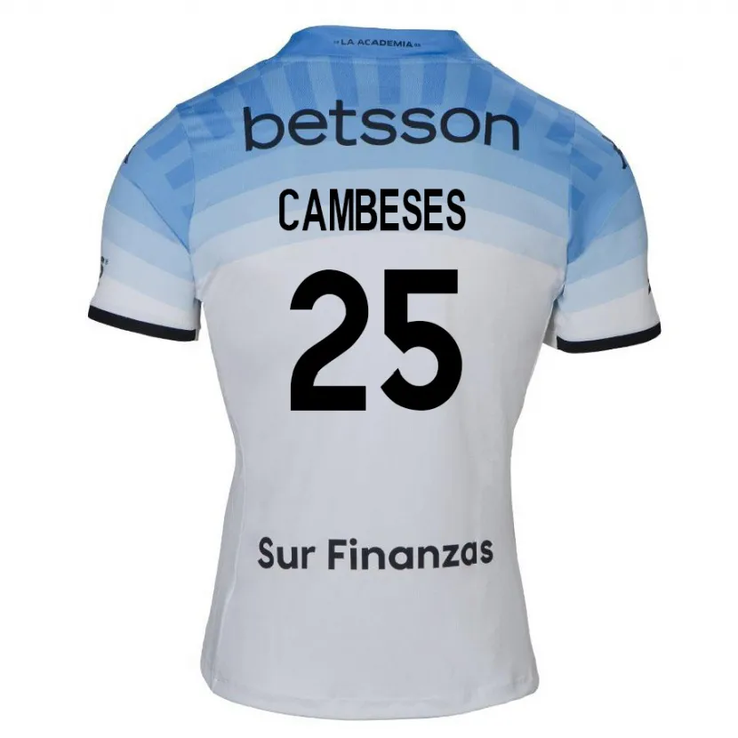 Danxen Kid Facundo Cambeses #25 White Blue Black Away Jersey 2024/25 T-Shirt