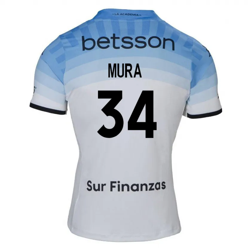 Danxen Kid Facundo Mura #34 White Blue Black Away Jersey 2024/25 T-Shirt