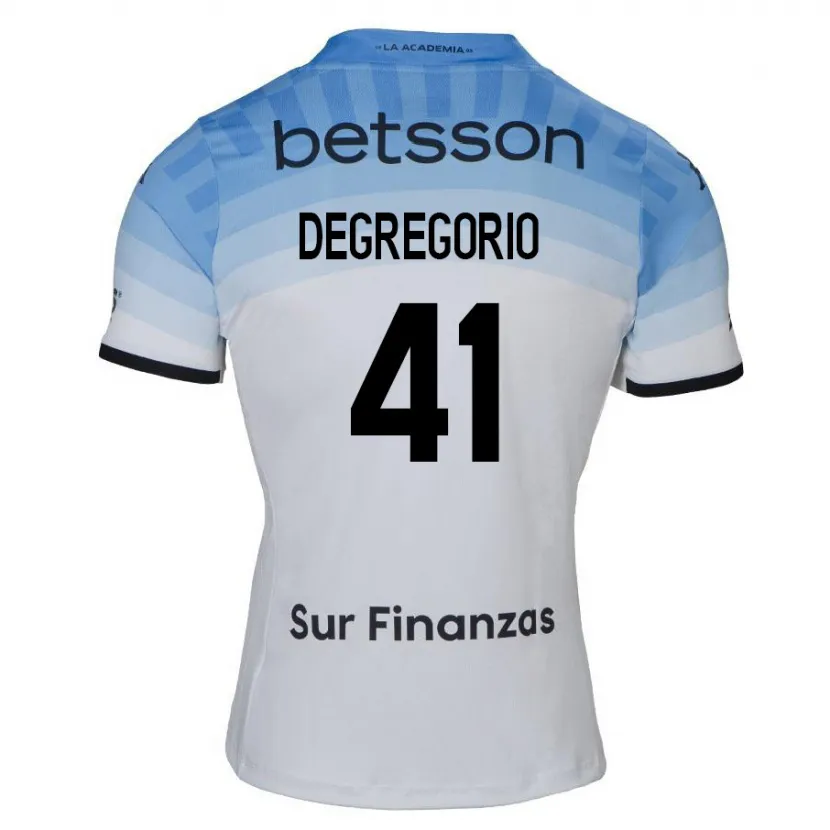 Danxen Kid Ramiro Degregorio #41 White Blue Black Away Jersey 2024/25 T-Shirt