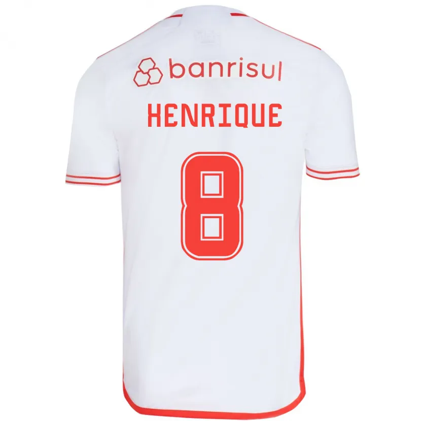 Danxen Kid Bruno Henrique #8 White Red Away Jersey 2024/25 T-Shirt