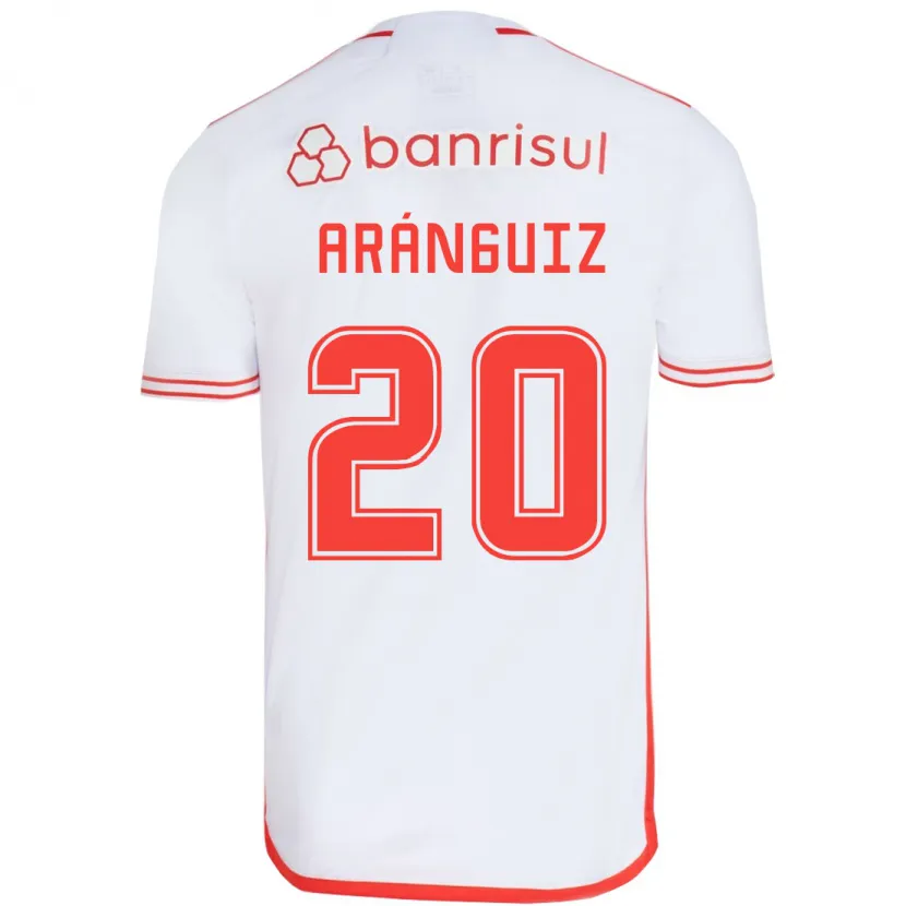 Danxen Kid Charles Aránguiz #20 White Red Away Jersey 2024/25 T-Shirt