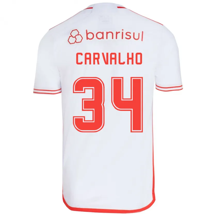 Danxen Kid Gabriel Carvalho #34 White Red Away Jersey 2024/25 T-Shirt