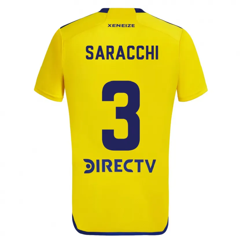 Danxen Kid Marcelo Saracchi #3 Yellow Blue Away Jersey 2024/25 T-Shirt