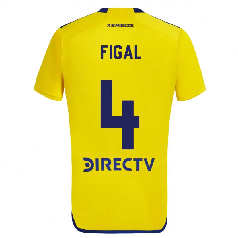 Danxen Kid Nicolás Figal #4 Yellow Blue Away Jersey 2024/25 T-Shirt