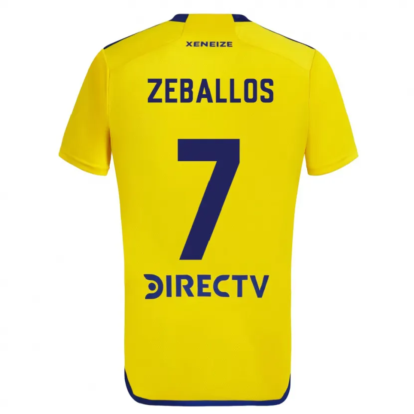 Danxen Kid Exequiel Zeballos #7 Yellow Blue Away Jersey 2024/25 T-Shirt