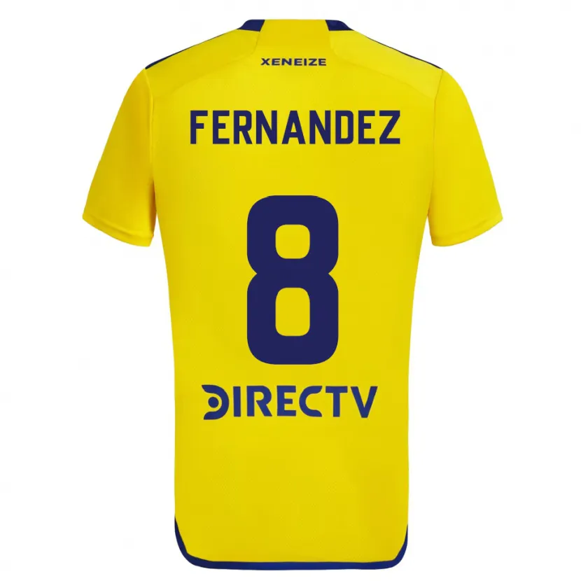 Danxen Kid Pol Fernández #8 Yellow Blue Away Jersey 2024/25 T-Shirt