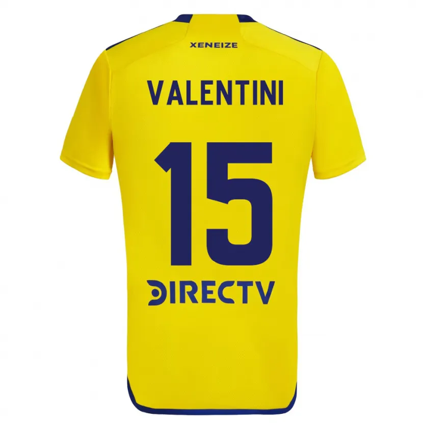 Danxen Kid Nicolás Valentini #15 Yellow Blue Away Jersey 2024/25 T-Shirt