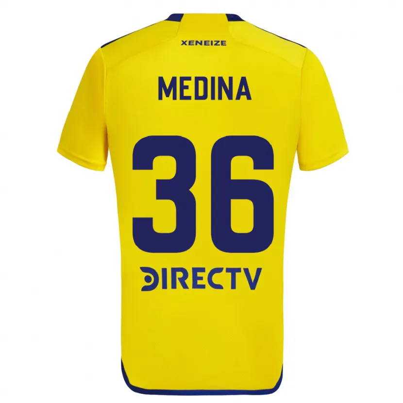 Danxen Kid Cristian Medina #36 Yellow Blue Away Jersey 2024/25 T-Shirt