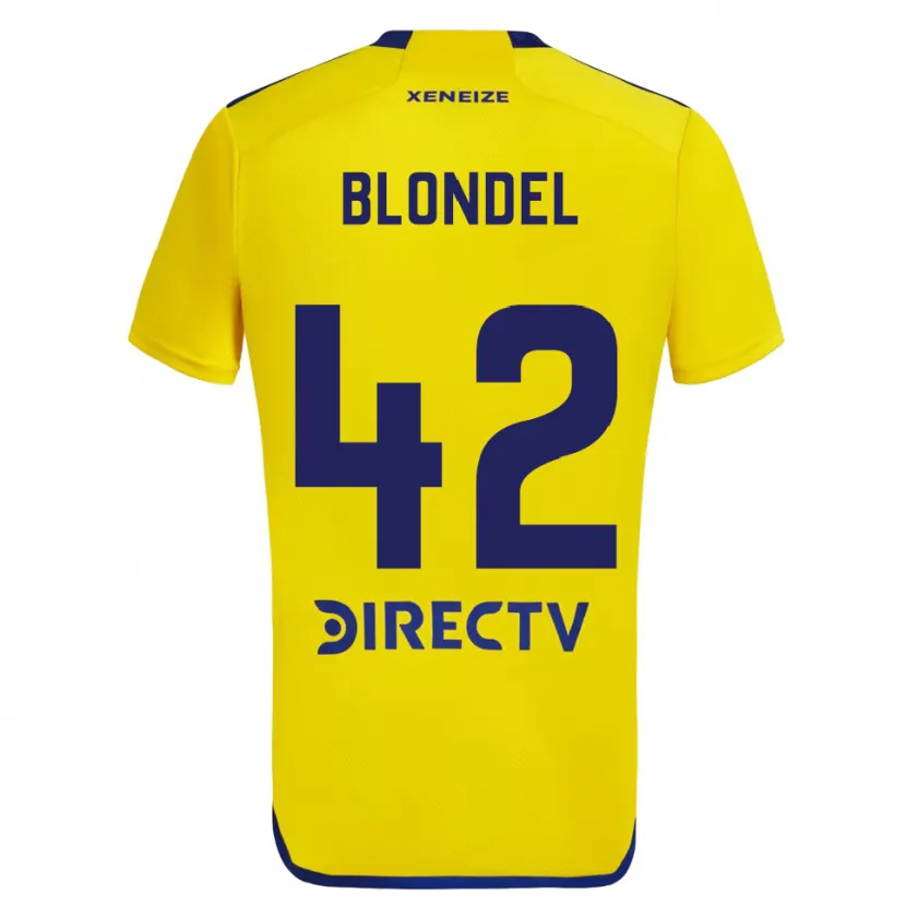 Danxen Kid Lucas Blondel #42 Yellow Blue Away Jersey 2024/25 T-Shirt