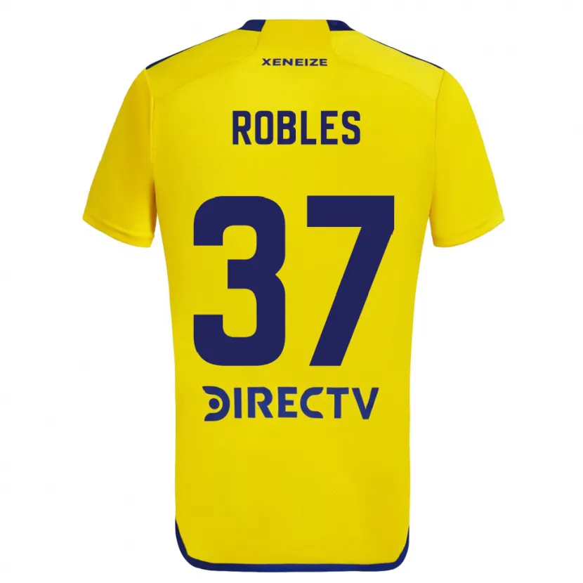 Danxen Kid Sebastián Díaz Robles #37 Yellow Blue Away Jersey 2024/25 T-Shirt