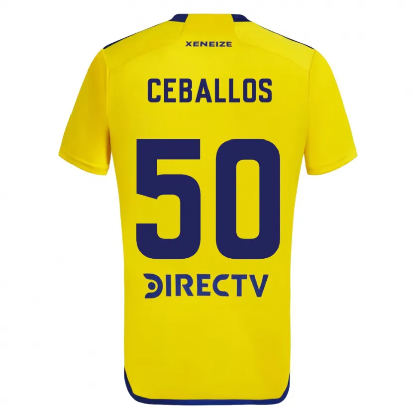 Danxen Kid Julián Ceballos #50 Yellow Blue Away Jersey 2024/25 T-Shirt