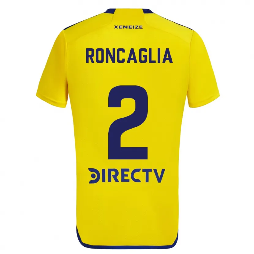 Danxen Kid Facundo Roncaglia #2 Yellow Blue Away Jersey 2024/25 T-Shirt