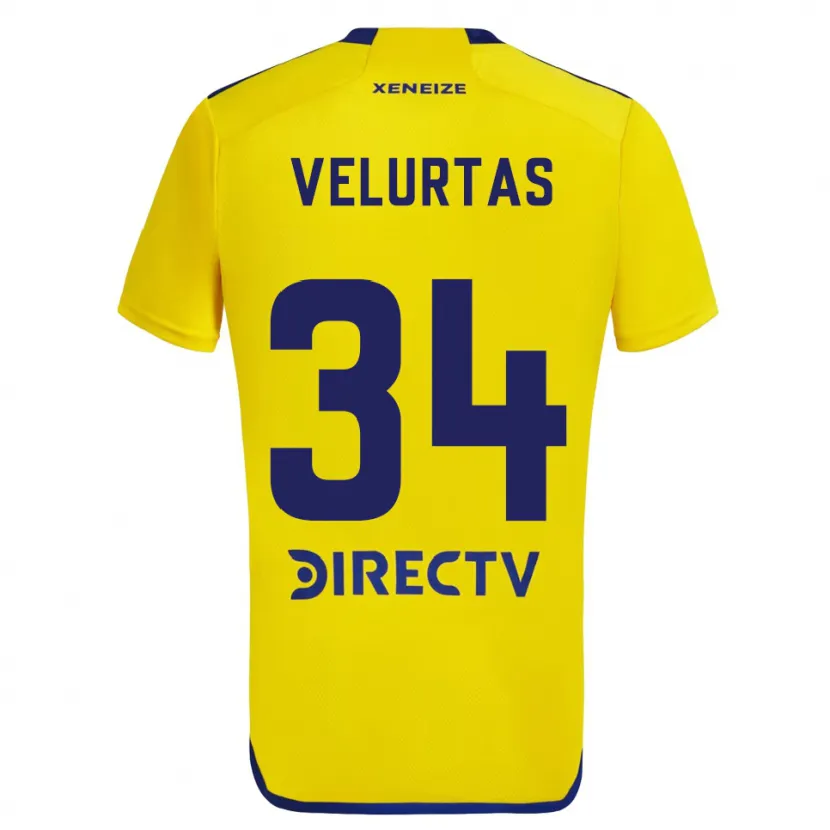 Danxen Kid Pedro Velurtas #34 Yellow Blue Away Jersey 2024/25 T-Shirt