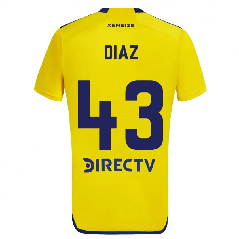 Danxen Kid Tomás Díaz #43 Yellow Blue Away Jersey 2024/25 T-Shirt