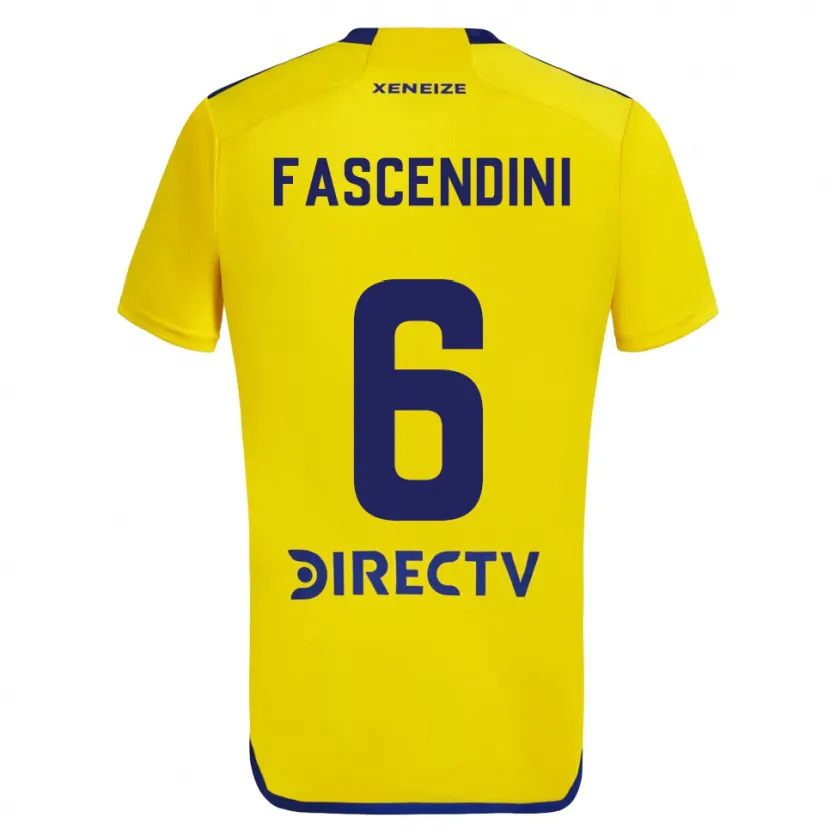 Danxen Kid Valentín Fascendini #6 Yellow Blue Away Jersey 2024/25 T-Shirt