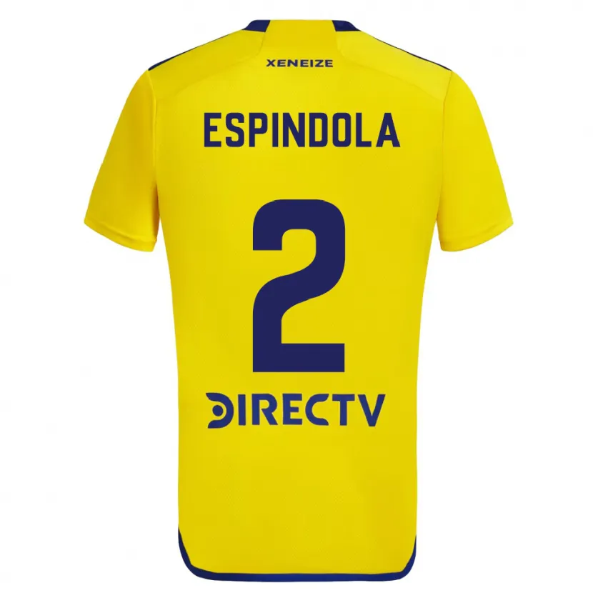 Danxen Kid Noelia Espindola #2 Yellow Blue Away Jersey 2024/25 T-Shirt