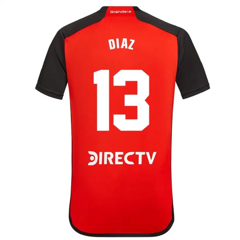 Danxen Kid Enzo Díaz #13 Red Black White Away Jersey 2024/25 T-Shirt