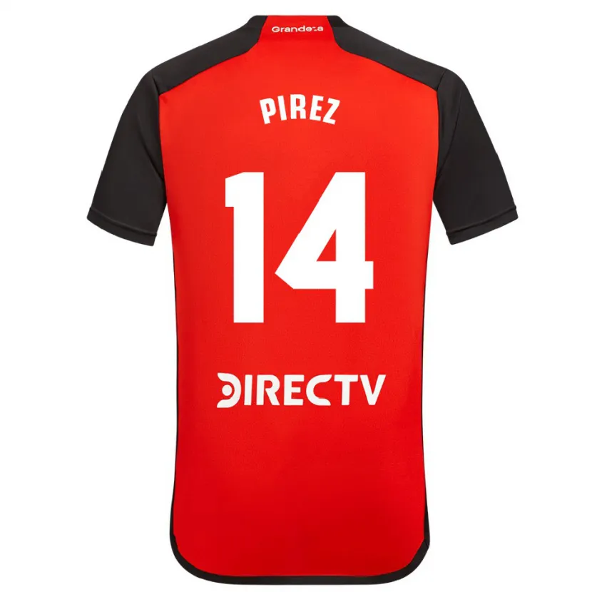 Danxen Kid Leandro González Pírez #14 Red Black White Away Jersey 2024/25 T-Shirt