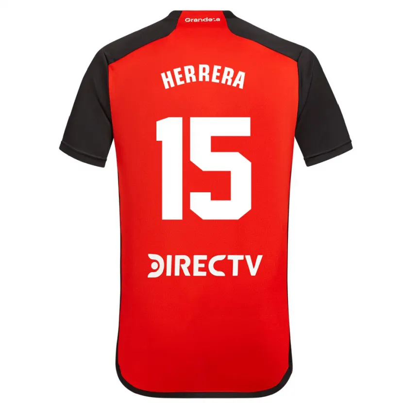 Danxen Kid Andrés Herrera #15 Red Black White Away Jersey 2024/25 T-Shirt