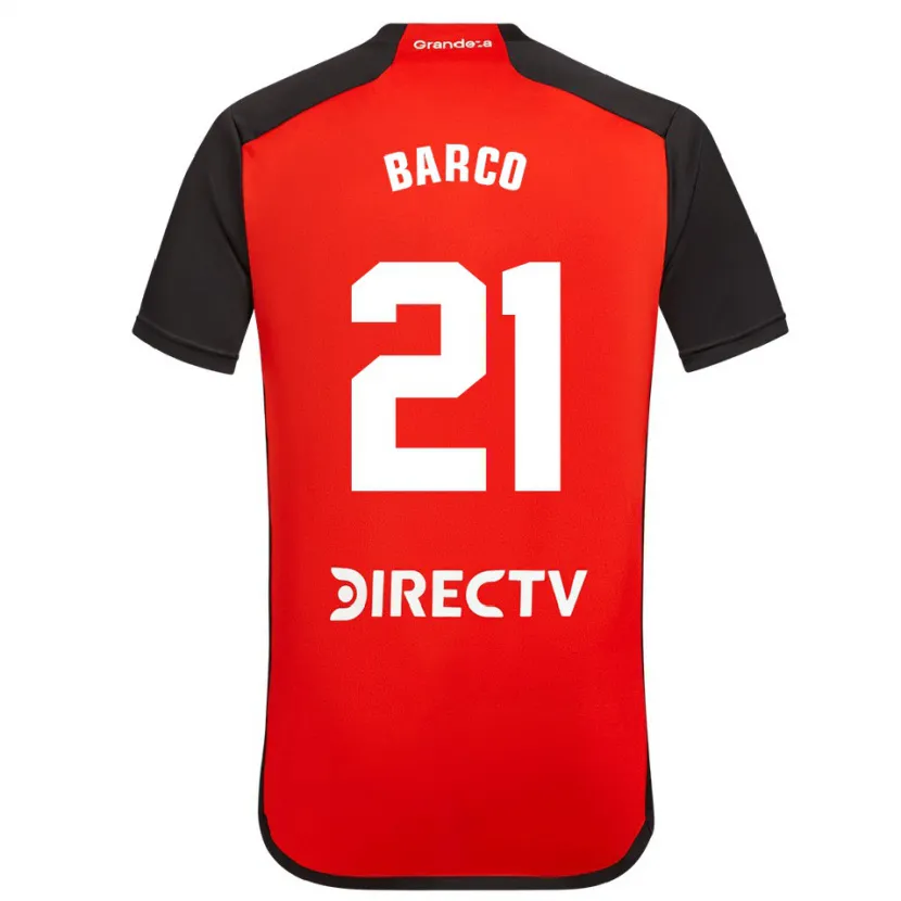 Danxen Kid Esequiel Barco #21 Red Black White Away Jersey 2024/25 T-Shirt