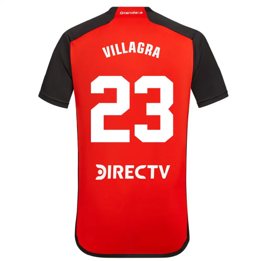 Danxen Kid Rodrigo Villagra #23 Red Black White Away Jersey 2024/25 T-Shirt