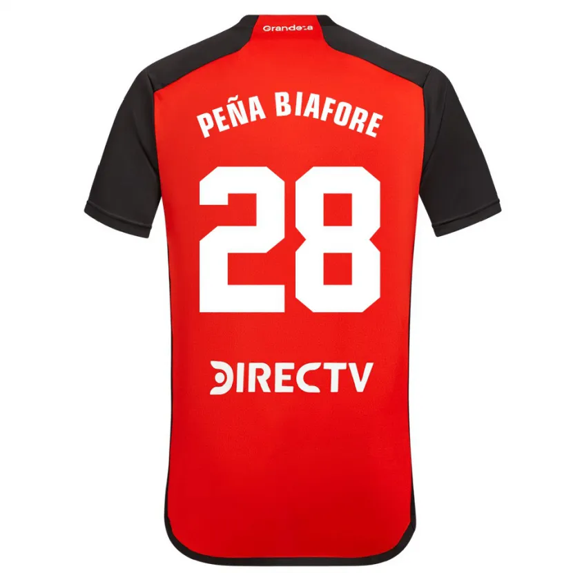 Danxen Kid Felipe Peña Biafore #28 Red Black White Away Jersey 2024/25 T-Shirt