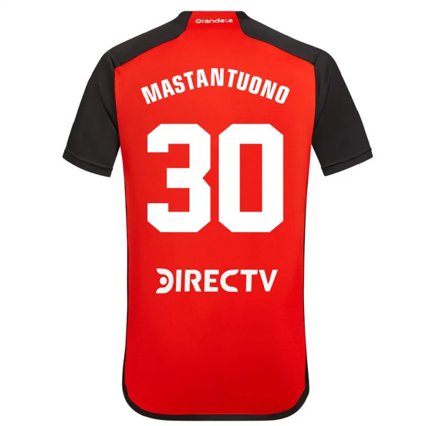 Danxen Kid Franco Mastantuono #30 Red Black White Away Jersey 2024/25 T-Shirt