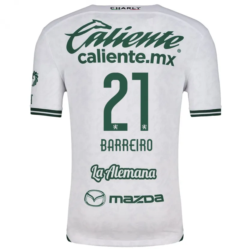 Danxen Kid Stiven Barreiro #21 White Green Away Jersey 2024/25 T-Shirt