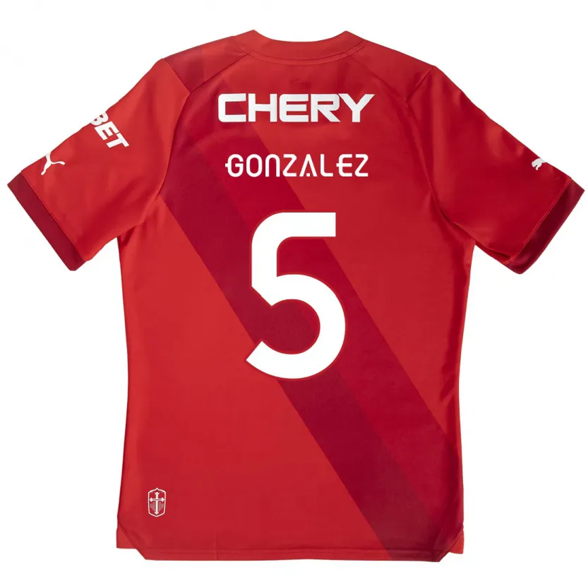 Danxen Kid Daniel González #5 Red White Away Jersey 2024/25 T-Shirt